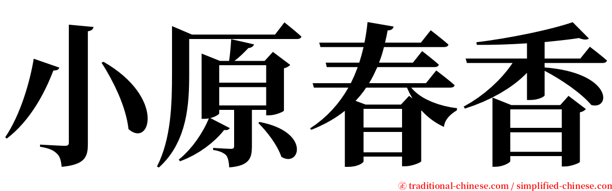 小原春香 serif font