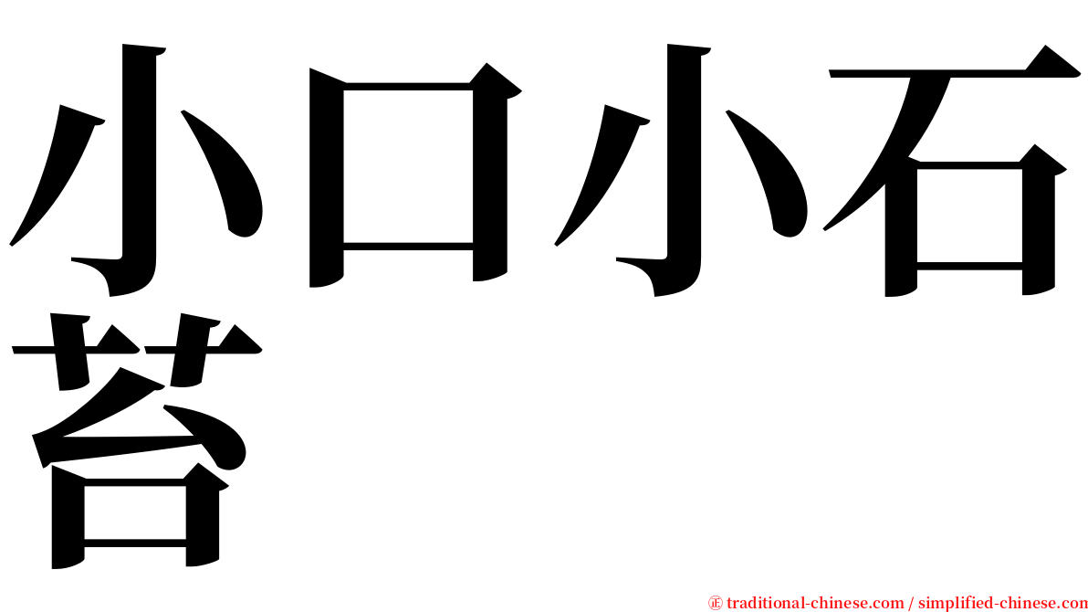 小口小石苔 serif font