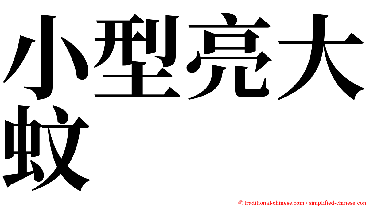 小型亮大蚊 serif font