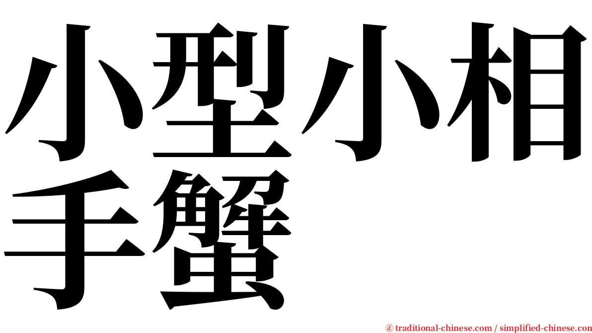 小型小相手蟹 serif font