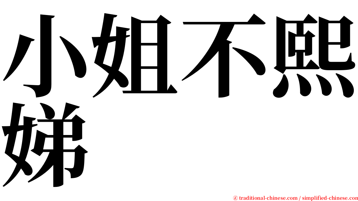 小姐不熙娣 serif font