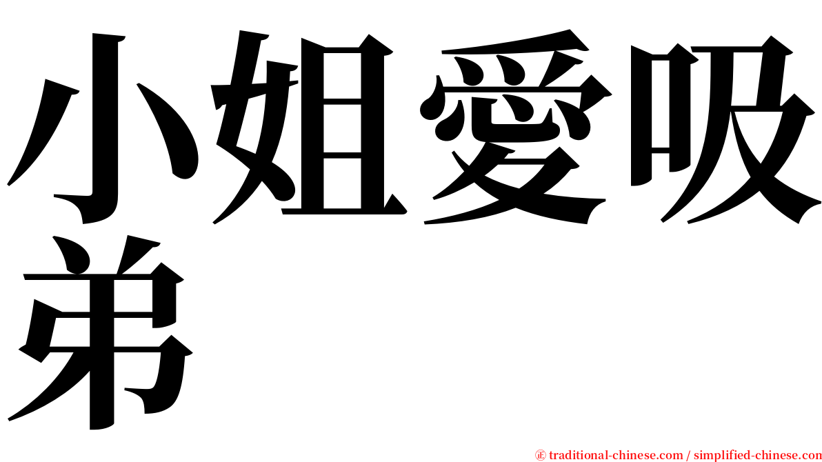 小姐愛吸弟 serif font