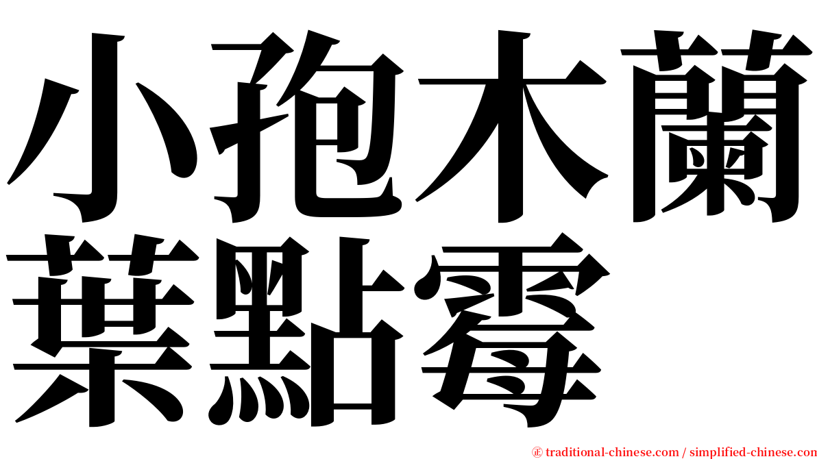 小孢木蘭葉點霉 serif font