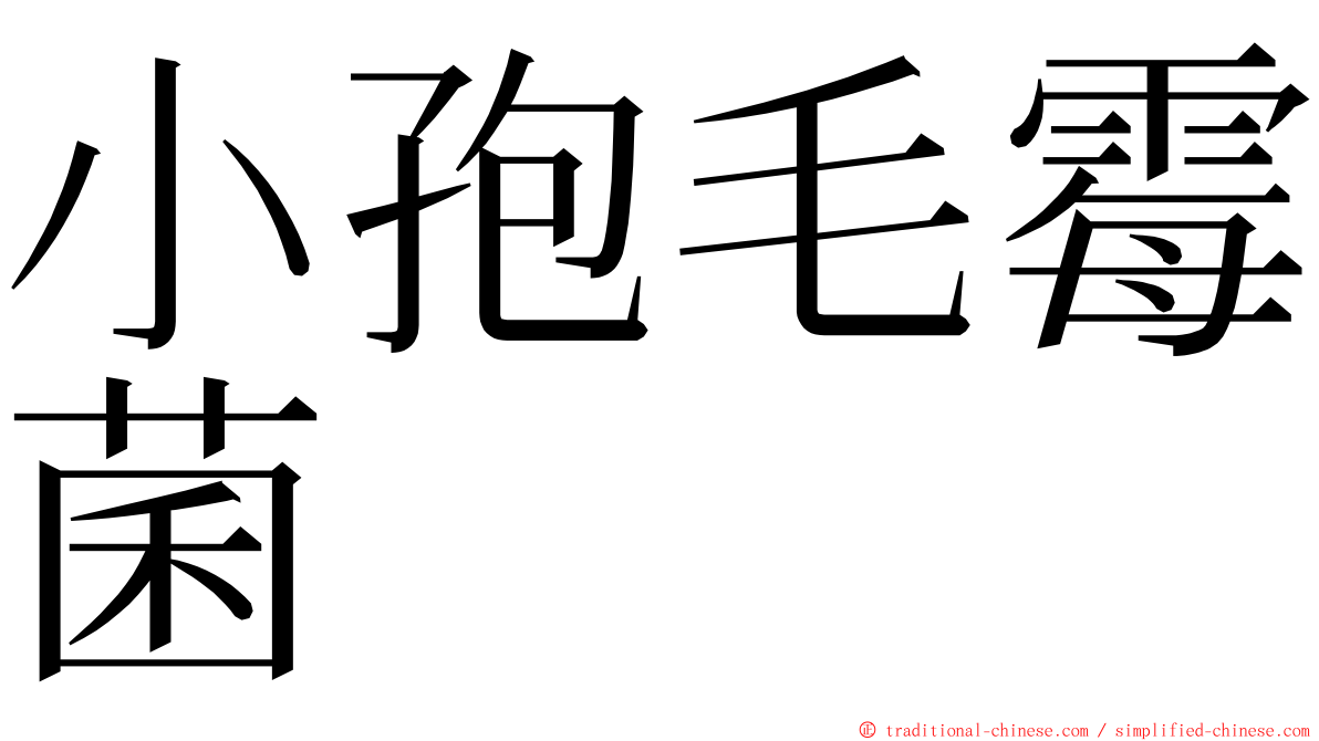 小孢毛霉菌 ming font