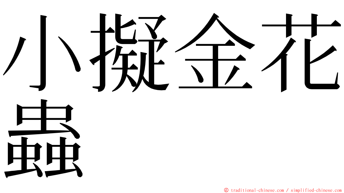 小擬金花蟲 ming font