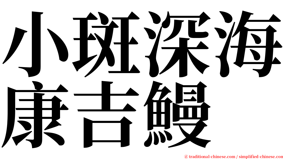 小斑深海康吉鰻 serif font