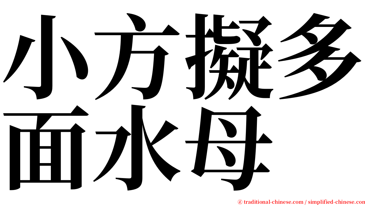 小方擬多面水母 serif font