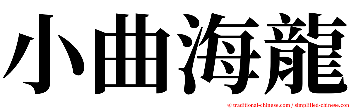 小曲海龍 serif font