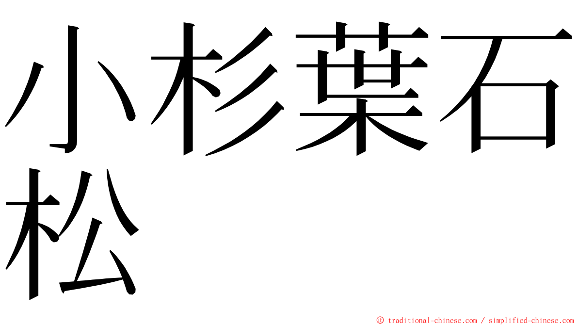 小杉葉石松 ming font