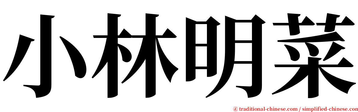 小林明菜 serif font