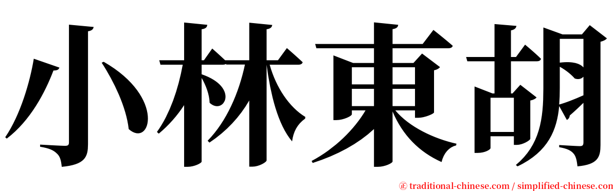 小林東胡 serif font