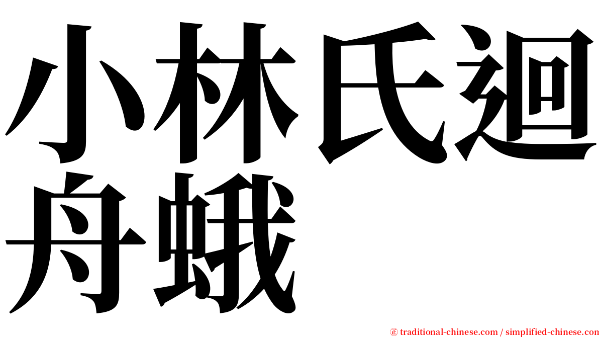 小林氏迴舟蛾 serif font