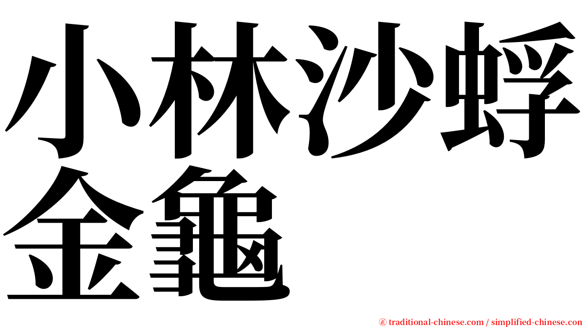 小林沙蜉金龜 serif font