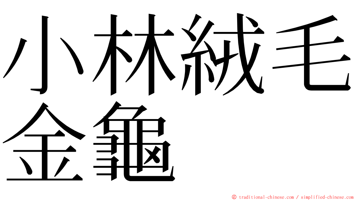 小林絨毛金龜 ming font