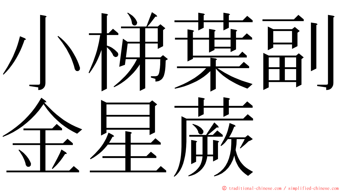 小梯葉副金星蕨 ming font