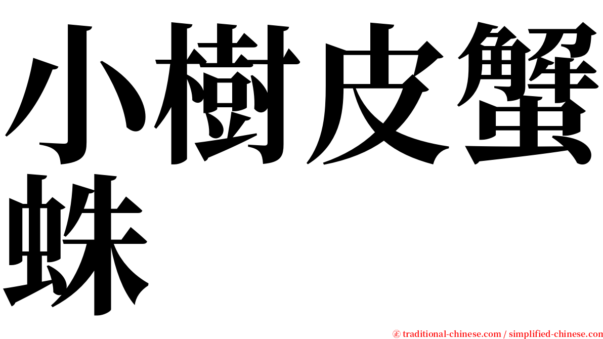 小樹皮蟹蛛 serif font