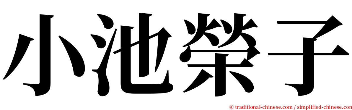 小池榮子 serif font