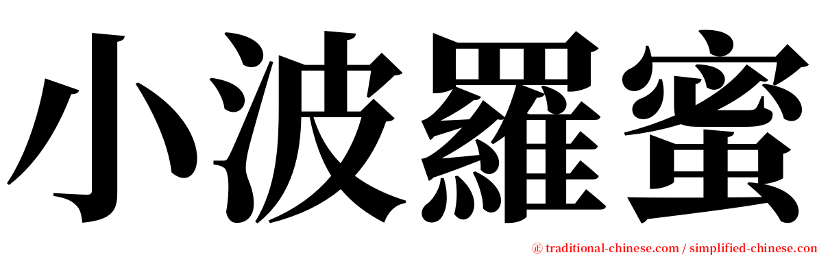 小波羅蜜 serif font