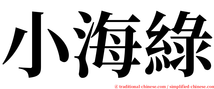 小海綠 serif font