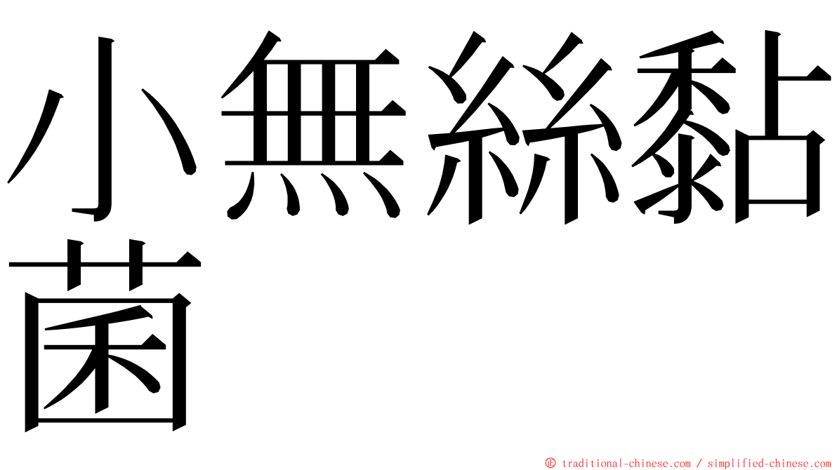 小無絲黏菌 ming font