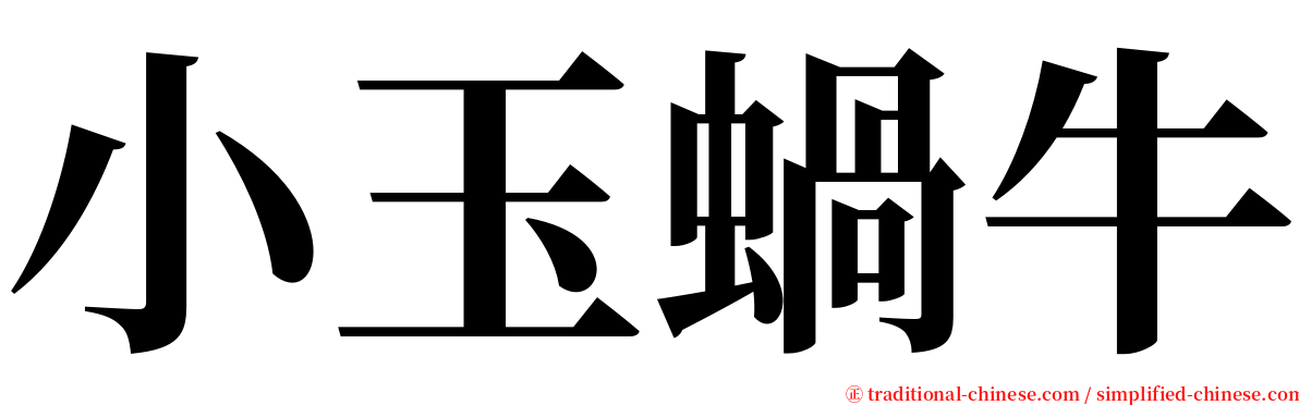 小玉蝸牛 serif font