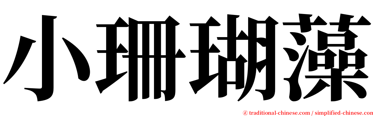 小珊瑚藻 serif font