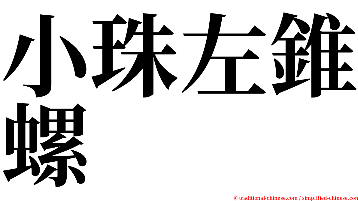 小珠左錐螺 serif font