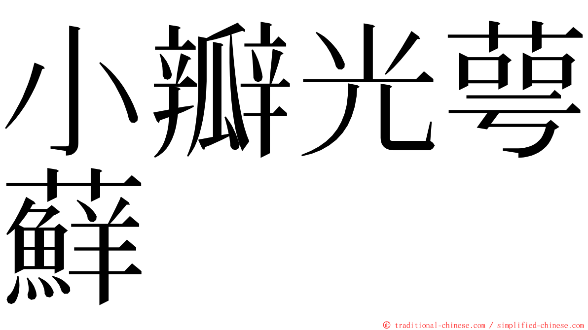 小瓣光萼蘚 ming font