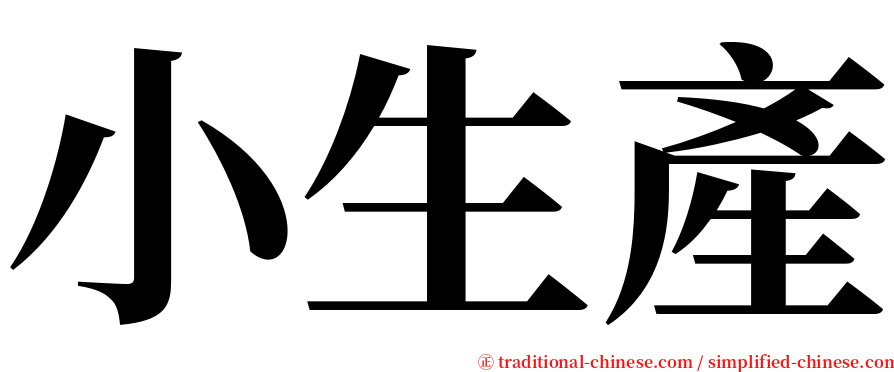 小生產 serif font