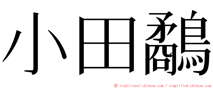 小田鷸 ming font
