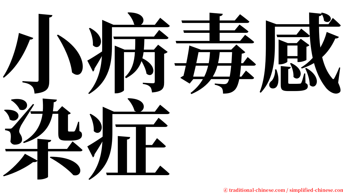 小病毒感染症 serif font