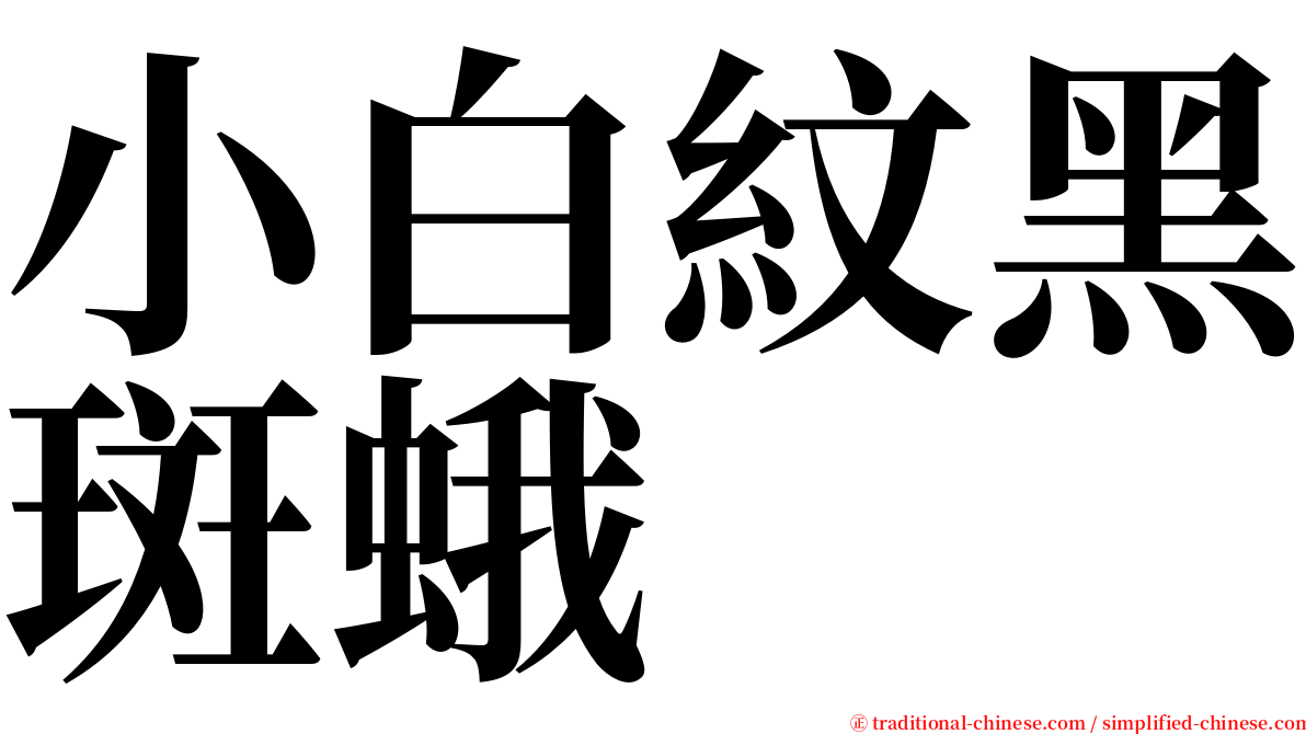 小白紋黑斑蛾 serif font