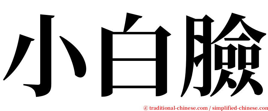 小白臉 serif font