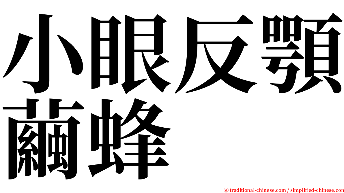 小眼反顎繭蜂 serif font