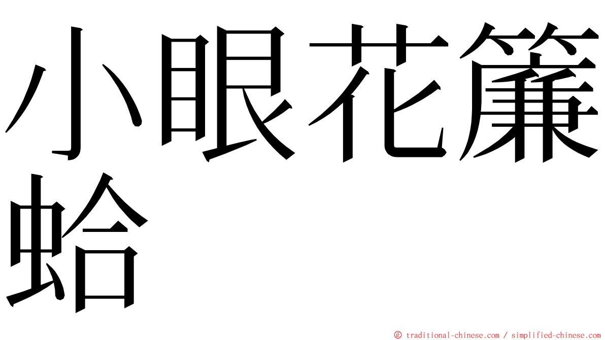 小眼花簾蛤 ming font