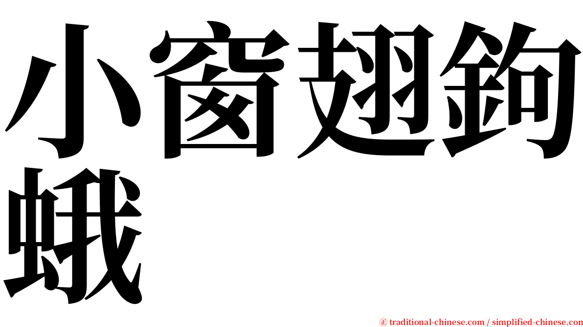 小窗翅鉤蛾 serif font