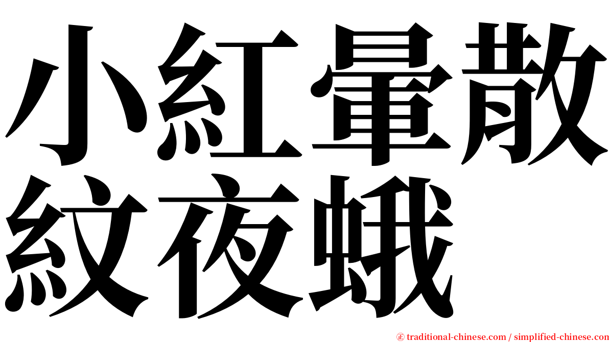 小紅暈散紋夜蛾 serif font