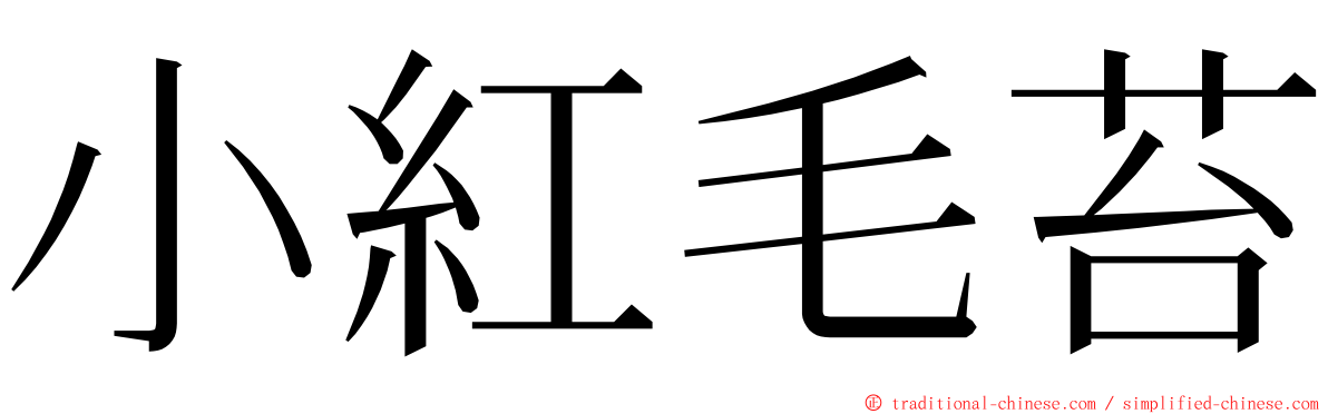 小紅毛苔 ming font