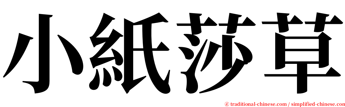 小紙莎草 serif font