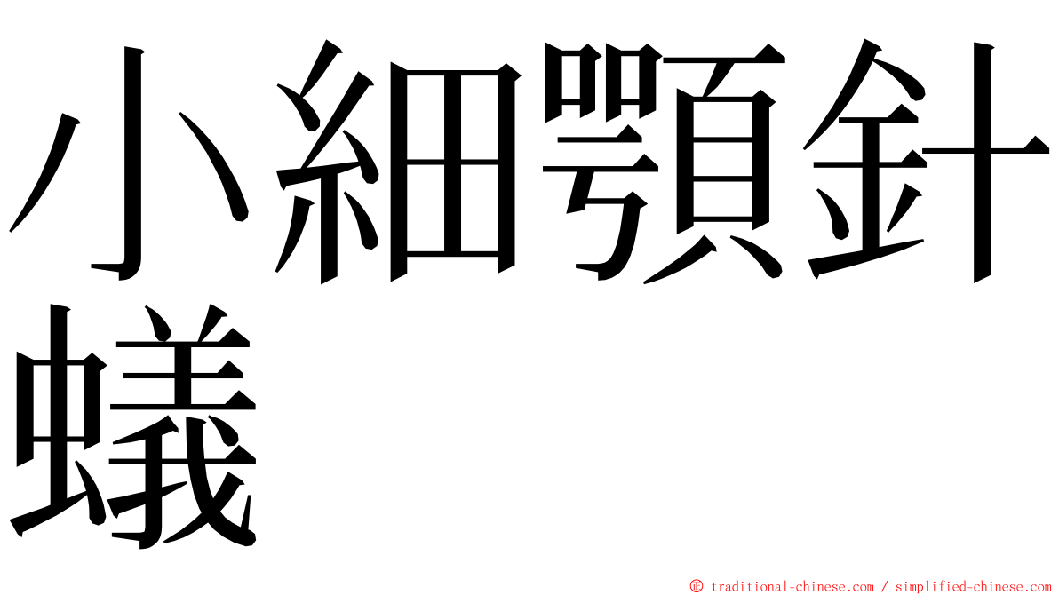 小細顎針蟻 ming font