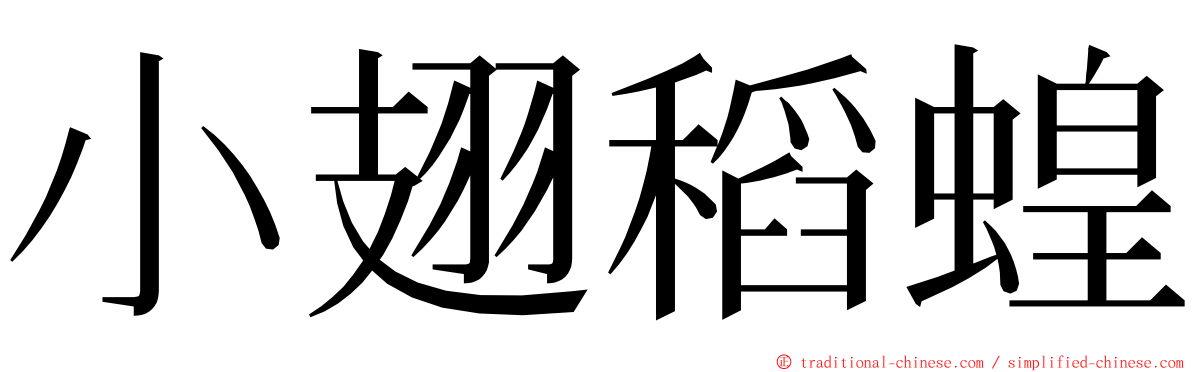小翅稻蝗 ming font