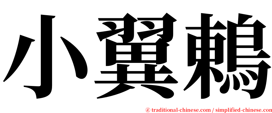 小翼鶇 serif font