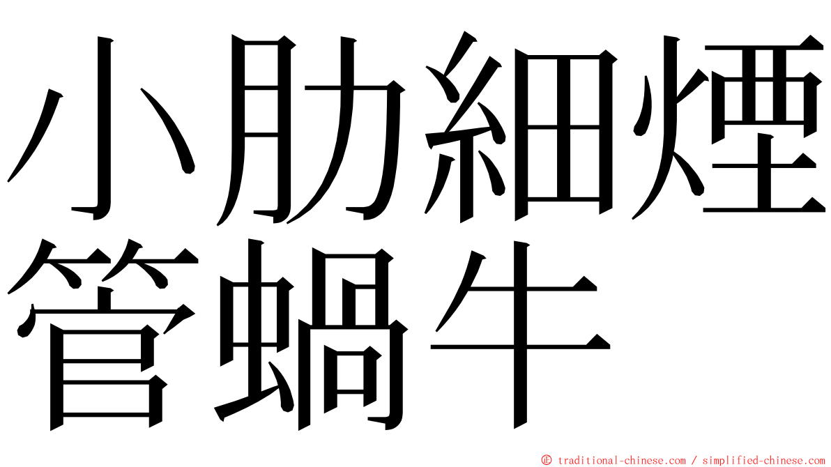 小肋細煙管蝸牛 ming font