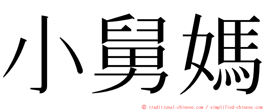 小舅媽 ming font