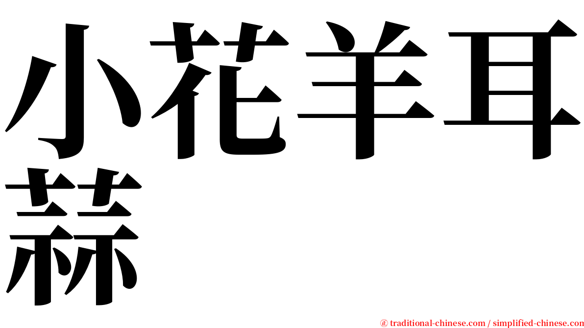 小花羊耳蒜 serif font