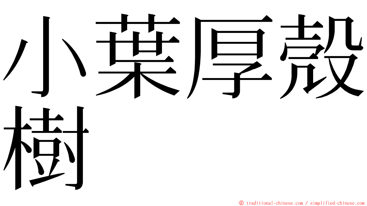小葉厚殼樹 ming font