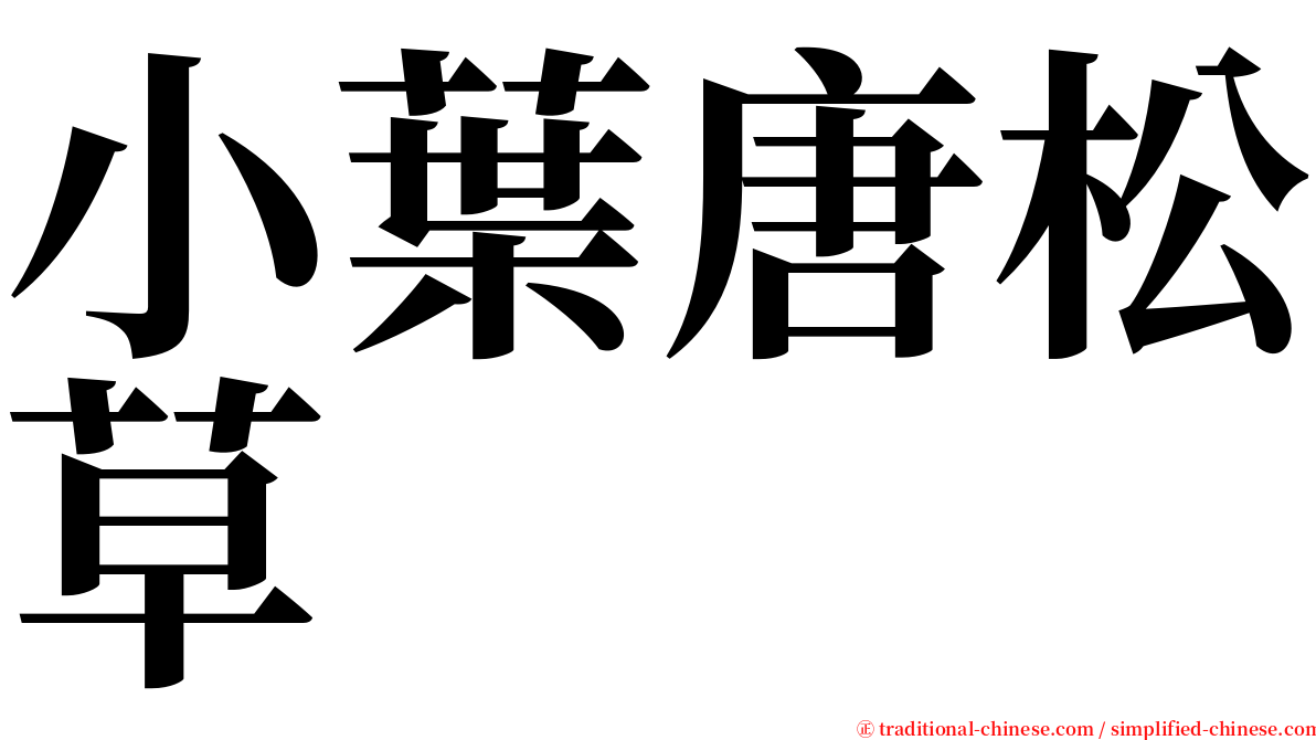 小葉唐松草 serif font