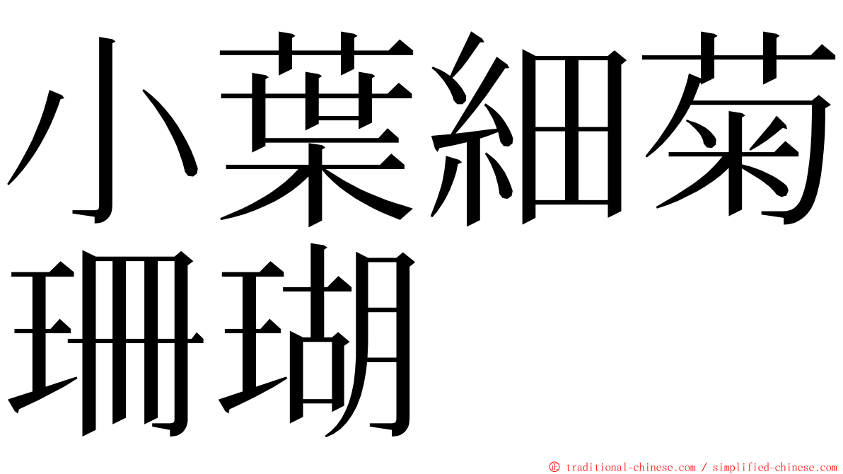 小葉細菊珊瑚 ming font