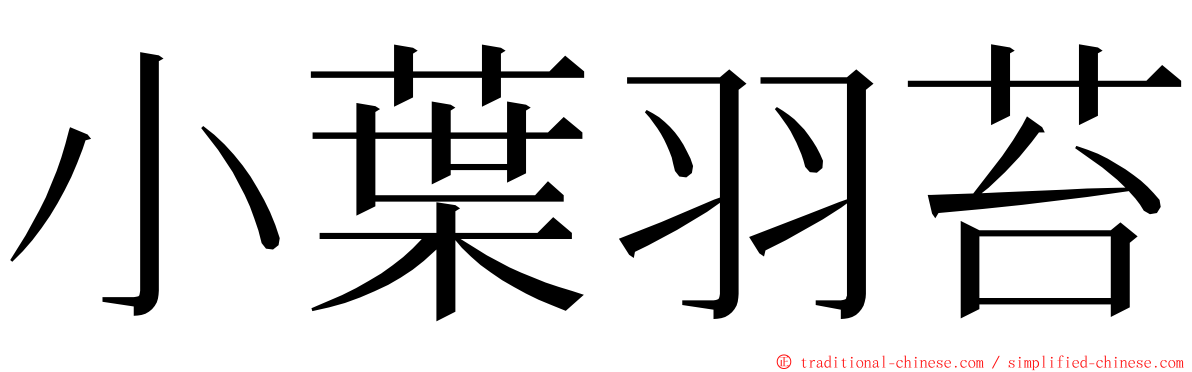 小葉羽苔 ming font