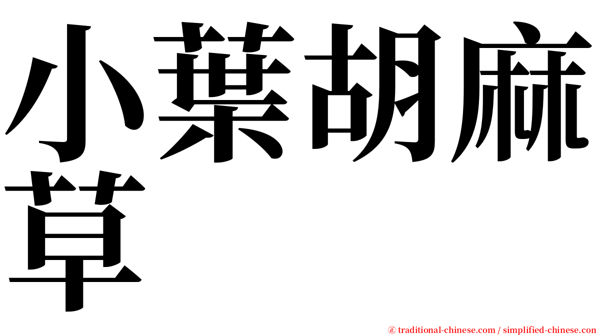 小葉胡麻草 serif font